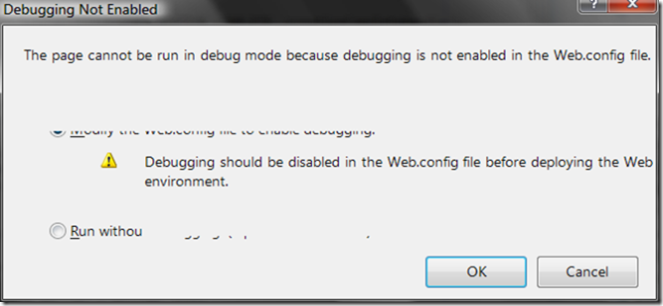 DebuggingNotEnabled